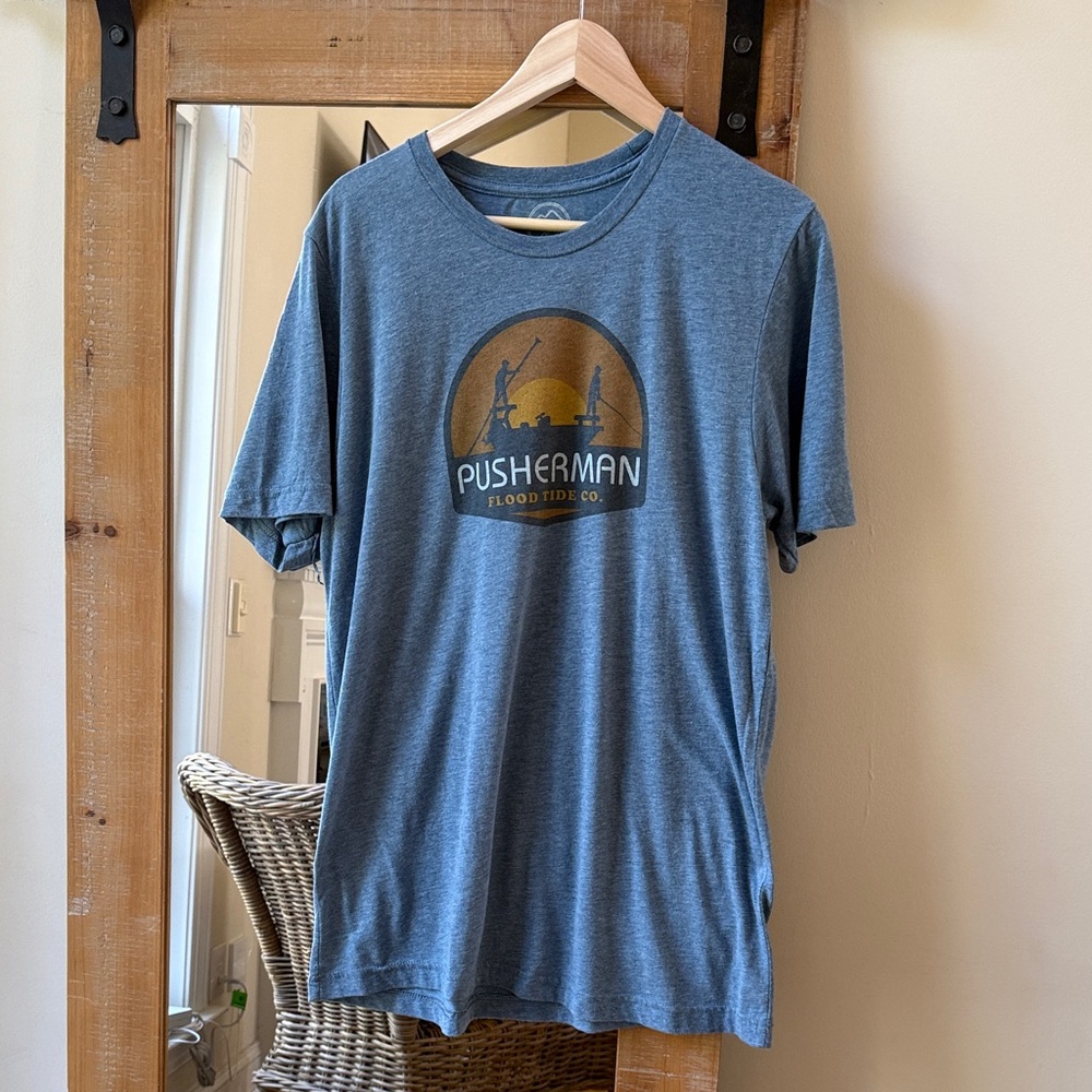 Flood Tide Company Pusherman Graphic Tee Shirt Size L